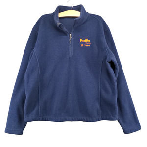 Port Authority Mens FedEx Express 1/4 Zip Fleece Pullover Blue Size M 25 Years